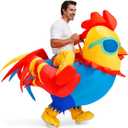 Inflatable Chicken Costume for Adult Rooster Blow Up Costume Funny Halloween Cosplay for Men Women