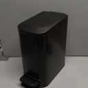 Homie Soft Close, Slim Trash Can 6 Liter / 1.6 Gallon with Anti - Bag Slip Liner and Lid, Use as Mini Garbage Basket, Slim Dust Bin, or Decor in Bathroom, Restroom, Kitchen, or Bedroom (Matte Black)