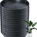 16 Pack Plant Saucer Bulk 12 inch, 2" Large Deep Heavy Duty Plant Saucers, Garden Plastic Plant Drainage Trays for Indoors Outdoor, Pot Tray for Planter, Black
