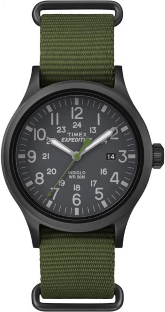 Timex Expedition Scout 40mm Mens Analog Watch | Luminous Hands | Durable Comfortable Adjustable Strap | 24 Hour Time | Rugged Outdoor Watch | 50M Water Resistance (Green/Black/Black)