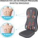 COMFIER Shiatsu Back Massager with Heat, 2D/3D Massage Chair Pad, Full Back Seat Cushion with 10 Nodes, Deep Tissue Rolling & Kneading for Neck, Shoulders & Lumbar, Vibration Seat for Home & Office