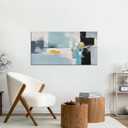 Tarfupth Large Blue Abstract Wall Art for Living Room Black and White Hand Painted Oil Painting Modern Textured Canvas Artwork for Bedroom Home Office 20"x40"