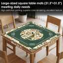 Green Chinoiserie Peacock Mahjong Mat for Table 31.5x31.5, Orange Floral Green Peacock Chinese Non-Slip Noise Reduction Mah Jong Table Mat, Peacocks Decor, Peacocks Gift, Mahjong Gifts for Women