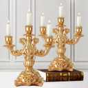Gorgeous Home Decoration Candlestick Candle Holders (2, Golden)