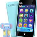 MOMILLA Kids Toys Phone with 3.97" Touchscreen, Toddler Toys Phone with Music Player Puzzle Games 16 GB Storage Kids Smart Phone for 3-8 Year Old, Christmas Birthday Gifts (Front Camera Only) (Light Blue)