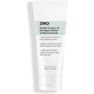 ZENMED Ziro - 2 oz Natural Herbal Cream with Organic Ingredients of Hemorrhoids Formula