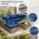 9Pcs Outdoor Chair Cushions Covers Waterproof Anti-Fading for 5 Pack Patio Set Cushion Slipcovers, Outdoor Furniture Cover Replacement, Covers Only, Blue