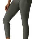 Women's High Waisted Moisture - Wicking Yoga Leggings with Pockets, Reflective Stripes & Shirt Loop for Active Lifestyle (Gray, M)