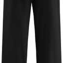 Girls Loose Straight Leg Sweatpants High Waisted Baggy Joggers with Drawstring Black 13-14Y (Black)
