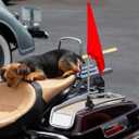 DOITOOL Adjustable Stainless Steel 12In Telescopic Motorcycle Flagpole with Handlebar Mount for Outdoor Riding and Bike Accessories