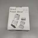 KEOUKE Multifunctional Vegetable Chopper White - 3 Interchangeable Blades Potato French Fry Cutter with Container & Storage Box Food Chopper Dicer for Cucumber, Tomato, Carrot, Onion (Cube)