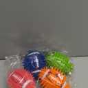 4.3 Dog Squeaky Football Toys 4 Pack, Interactive and Durable Spiky Dog Balls for Medium Large Dogs with Rugby Shape, Built-in Squeaker for Teeth Cleaning and Training