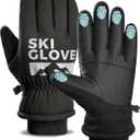 Waterproof Winter Snow Ski Gloves Men and Women - Windproof, Warm Thermal, for Running, Driving, Snowboarding (X-Large, #New Black)