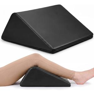 Knee Wedge Pillow Bolster Pillow for Leg,Black,22 x 20 x 10.25 Inch
