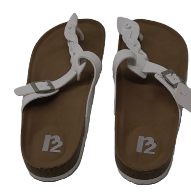 Brady Sandals Braided Strap White 11