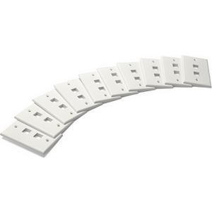 trueCABLE 2 Port Single Gang Keystone Wall Plate, UL Listed, Low Profile Design, Universally Compatible with Modular Ethernet, A/V, Coaxial, and Optical Fiber Keystones, 10 Pack, White