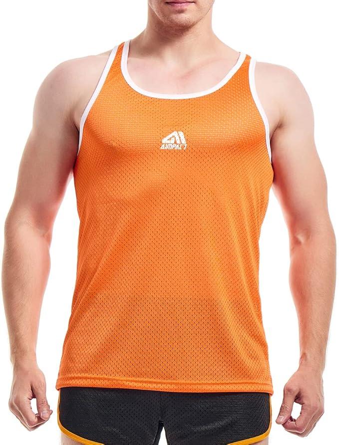 AIMPACT Men Athletic Workout Tank Top Mesh Casual Sleeveless Shirts, 2XL