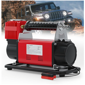 NBXPOW 400P DC12V Portable Inflate Air Compressor,air Pump for car Tires,85L(3Ft)/min,High Power Metal Air Compressor,for Truck,SUV,Rv,Balls,Bike Inflatable-Red