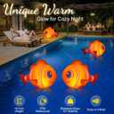 Floating Pool Lights Solar Powered, 16'' Inflatable Waterproof Clownfish Solar Pool Lights that Float, Auto On/Off LED Floating Lights for Pool Garden Backyard Outdoor Decoration - (2 Piece)