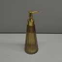 EMPO Vintage Elegant Glass Soap Dispenser, Liquid Soap/Sanitizer/Shampoo Bottle with Pump, Rustic Farmhouse Decor Hand Soap Dispenser Bathroom Accessories (Brown) (Standard)