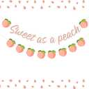 Sweet as a Peach Banner Glitter for Baby Shower, Birthday Decorations, Peach Party Decorations