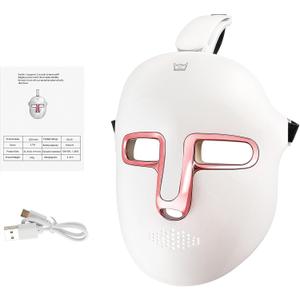 LED Light Therapy Mask, 7 Colors Face Light Therapy Mask with 270 Beads, Beauty Skin Rejuvenation Photon Device for Anti-aging Skin Rejuvenation Facial Beauty Anti Wrinkle (A)