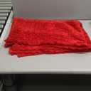 Red Throw Blanket 50"60" inches Gifts for Mom Fuzzy 3D Jacquard Decorative Flannel Fleece Super Soft Plush Cozy Blanket for Couch Sofa Chair Lightweight