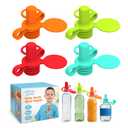 Morlike Living Water Bottle Spout Adapter, Silicone Baby Water Bottle Adapter for Toddlers, Protects Kids Mouth - No Spill & BPA Free (Mix - 4 Pack)