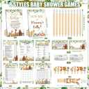 Funnymoom 426 Pcs Woodland Baby Shower Games Set-8 Games, Includes Baby Shower Bingo, Price is Right, Guess Who, Word Scramble, Prediction and Advice, How Big is Mommy's Belly, Don't Say the Words