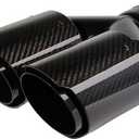 Bielpord Carbon Fiber Exhaust Tips 2.5" Inlet to Dual 3.5" Outlet Tailpipe Fit for 61-63 mm Exhaust Pipe (Glossy Black)