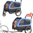 VEVOR Dog Bike Trailer, Supports up to 88 lbs, 2-in-1 Pet Stroller Cart Bicycle Carrier for Small & Large Dogs, Easy Folding Frame with Quick Release Wheel, Universal Bicycle Coupler, Internal Leash