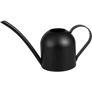 IMEEA Small Watering Can for Indoor Plants Stainless Steel Watering Can with Long Spout 15oz/450ml, (Black)