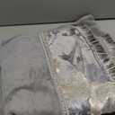 Loom and Mill Luxury Bath Towel Set 3 Piece, Ultra Soft Velour Cotton Cut Pile Decorative Highly Absorbent Quick Dry Elegant Jacquard Embroidered Bath Towels for Bathroom Hotel, Spa and Kitchen (Grey)