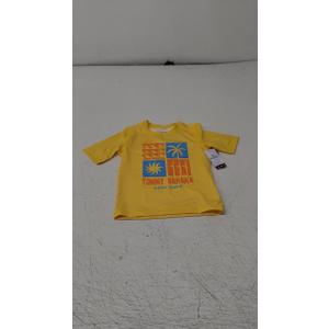 Tommy Bahama Boy's 2Piece Swimsuit Set, Rash Guard & Swim Trunks 2Pack Bundle for Kids and Teens (Size 4, Yellow)