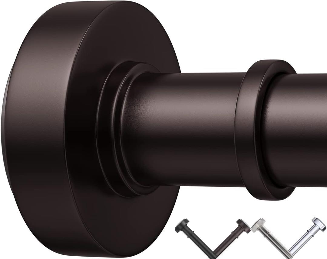 Bronze Shower Curtain Rod, Adjustable 43-72 Inches,Rust Resistance, Tension Rod with Durable Spring, No Drilling, Use for Bathroom, Bedroom, Kitchen, Balcony, Home