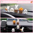 2 x CARFIB Cute Rabbit Car Dashboard Decoration Car Rearview Mirror Interior Accessories Home Desktop Decor Ognament Funny Gift for Women 2Sets