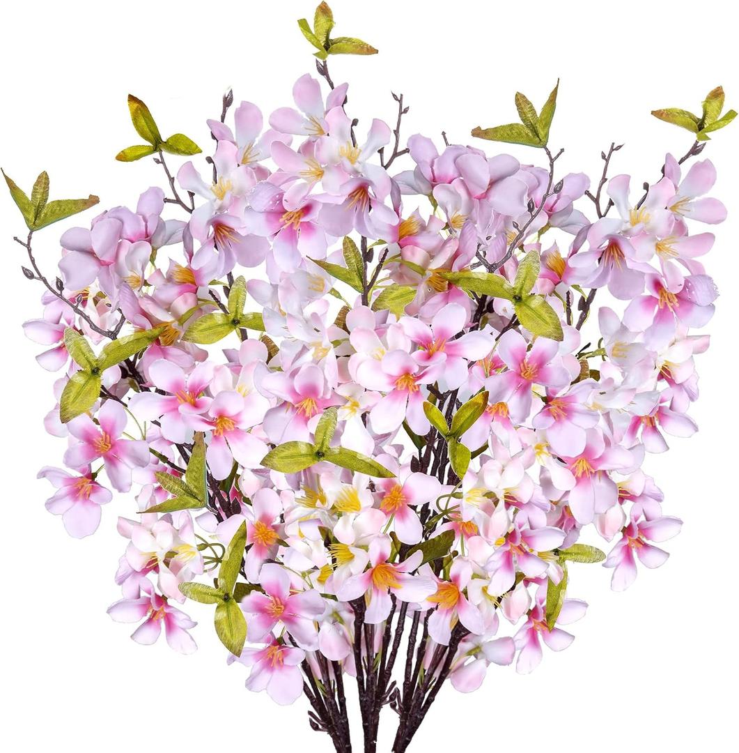 Grand Verde Artificial Apple Blossom Silk Flowers Tree Branches 33 Long Stems Faux Bouquet for Tall Vase Indoor Home Decor DIY Wedding Centerpiece Decoration, Bulk 3pcs (Pink)