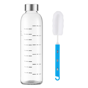 Glass Juice Bottle with Lid 25 oz Reusable Glass Water Bottle with Stainless Steel Cap, BPA Free,Leak Proof,Dishwasher Safe,for Refrigerator, Juicing, Iced Coffee, Cold Brew