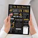 6 x Jumbo 40th Birthday Gift for Him Her, Happy 40th Birthday Card for Women Men, Funny 40 Year Old Birthday Greeting Card for Mom Dad, Vintage 40 Bday Decorations for Husband Wife