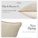 Soft Textured Throw Pillow Covers Set of 2 Neutral Decor AB-Side Modern Farmhouse Pillow Cases Home Decorative Couch Cushion Covers for Sofa Bedroom Living Room Apricot Yellow 20x20 Inch