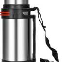 Large Thermosflask- 101oz Stainless Steel Insulated Bottle for Travel with BPA Free Cup - 3L Oversized Vacuum Insulated Thermoses with Handle and Strap for Hot & Cold Drinks (101.4 Ounces, Silver)