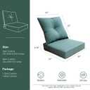 Indoor Outdoor Deep Seat Chair Cushion, Fade Resistant, 24 inches Replacement Foam Seat Cushions, Denim Blue