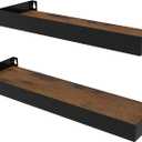 RLAVBL Wall Shelves Set of 2, Rustic Storage Wood Wall Mounted Floating Shelves for Bedroom Living Room Kitchen