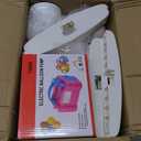 4 Sets Metal Balloon Column Stand and Electric Balloon Pump, Adjustable 9 Feet Balloon Stands for Floor, Balloon Column kit for Baby Shower Graduation Wedding Birthday Party