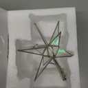 7 Inch Moravian Star Christmas Tree Topper Moravian Stained Glass Star Ornament Iridescent Christmas Tree Decoration Colorful Window Hanging Decoration Church Gift(White)