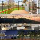 4 Pack String Light Poles for Deck, 5Ft Heavy-Duty Metal Deck Light Poles for Outside with Fixing Clips, Lighting Hanging Post Accessories for Patio Decor Garden Backyard Yard Fence Porch Decorations