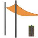 Yakmax Shade Sail Poles, Heavy Duty Sun Shade Poles, Screw in Poles for Sun Shades Outdoor, 12 Ft Sun Shade Sail Poles with D-Clamps, 2.28" Sun Shade Pole Kit for Ground Soil Backyard, 2 Packs