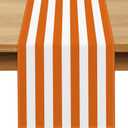 2 x Orange and White Cabana Striped Table Runner Margarita Aperol Spritz Cocktail Birthday Party Decoration Baby Shower Dining Room Home Kitchen Table Decor (Orange, 13" x 72")