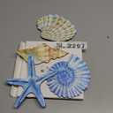 Yookeer 4 Pcs Beach Wall Decor Seashell Starfish Bathroom Decor Rustic Ocean Coastal Summer Themed Wall Art Gifts for Living Room Bathroom Bedroom(Small)