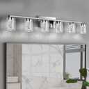SADENICEL 6 Light Brushed Nickel Bathroom Light Fixtures, LED Vanity Lights Crystal White/Neutral/Warm Bathroom Lights Over Mirror for Bathroom, Bedroom,Living Room (6 Light)